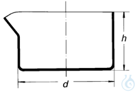 Kristalliseerschaal met bek 2000 ml borosilicaatglas 3.3, D190 x H90, verpakking = 4 st